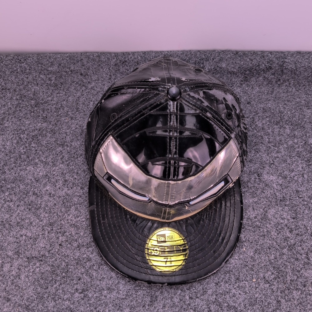 RARE New Era Marvel War Machine Iron Man 59FIFTY Fitted Hat 7 5/8 Black Armor